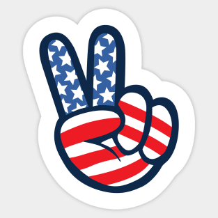 Peace Sign Hand USA America Sticker